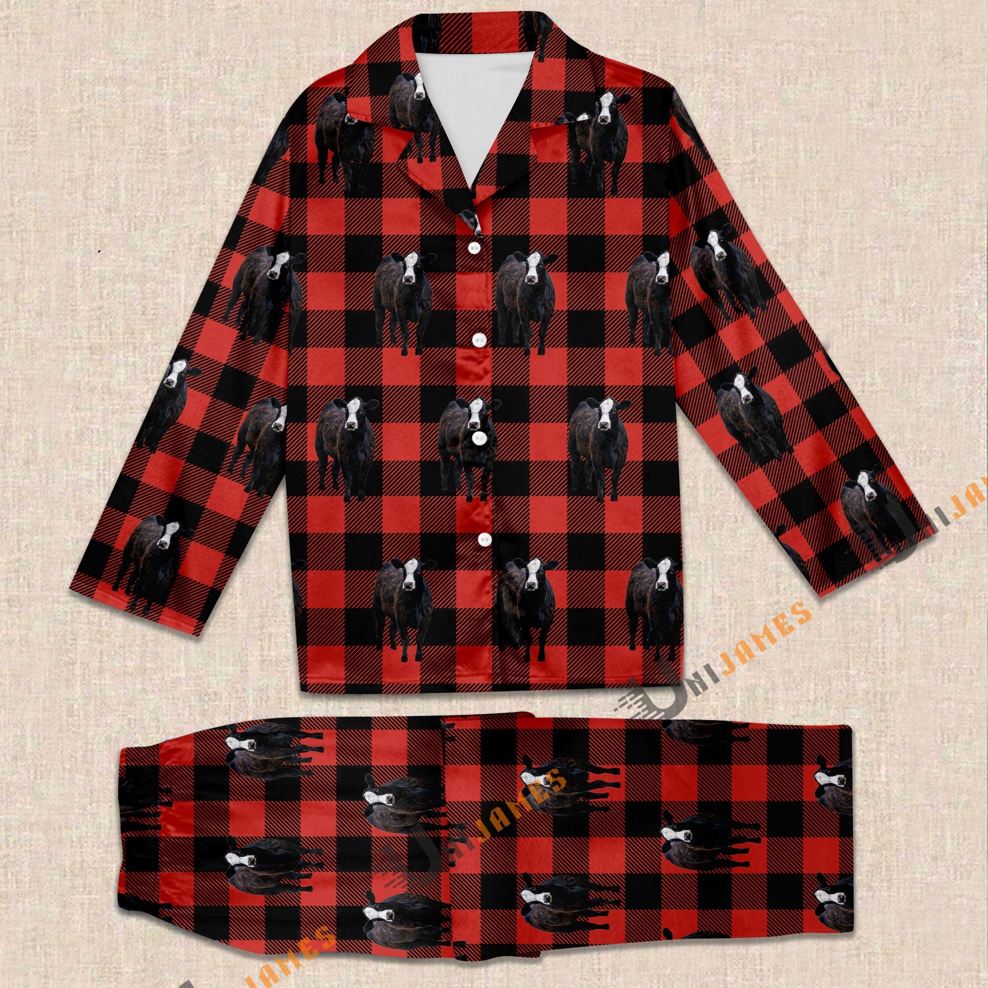 Black Baldy Red Caro Farming 3D Pajamas