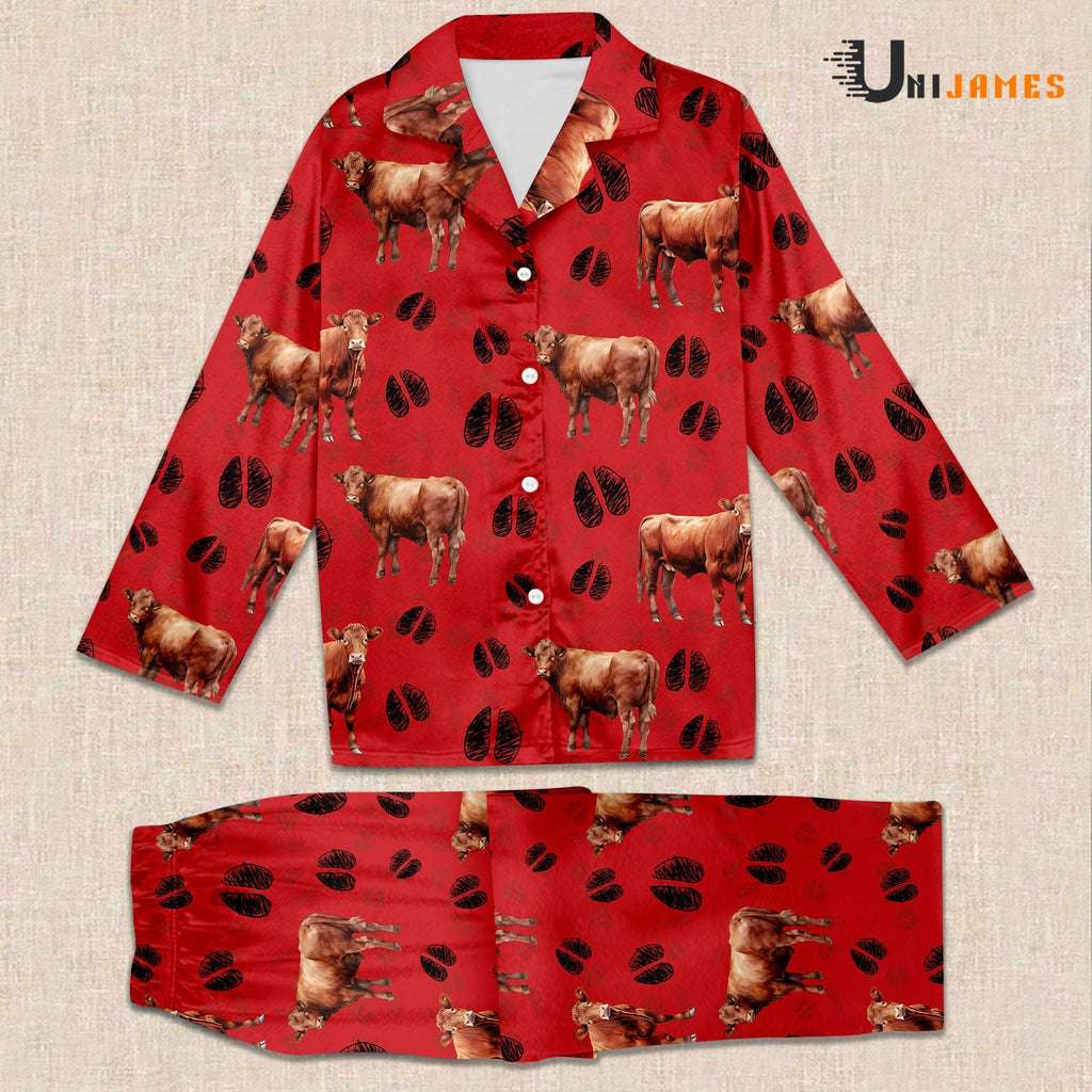 Red Angus Farming 3D Pajamas for Kid