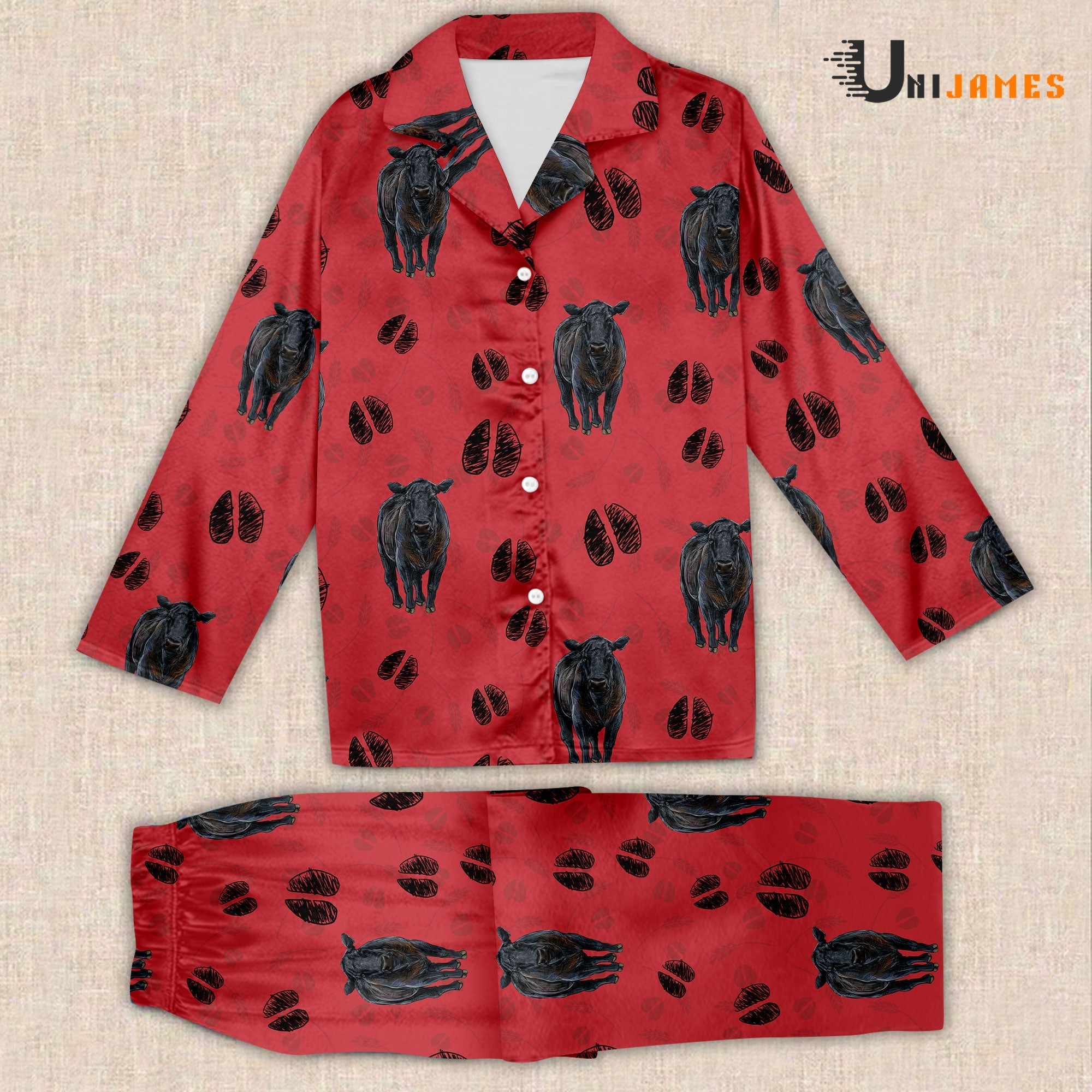 Black Angus Farming 3D Pajamas