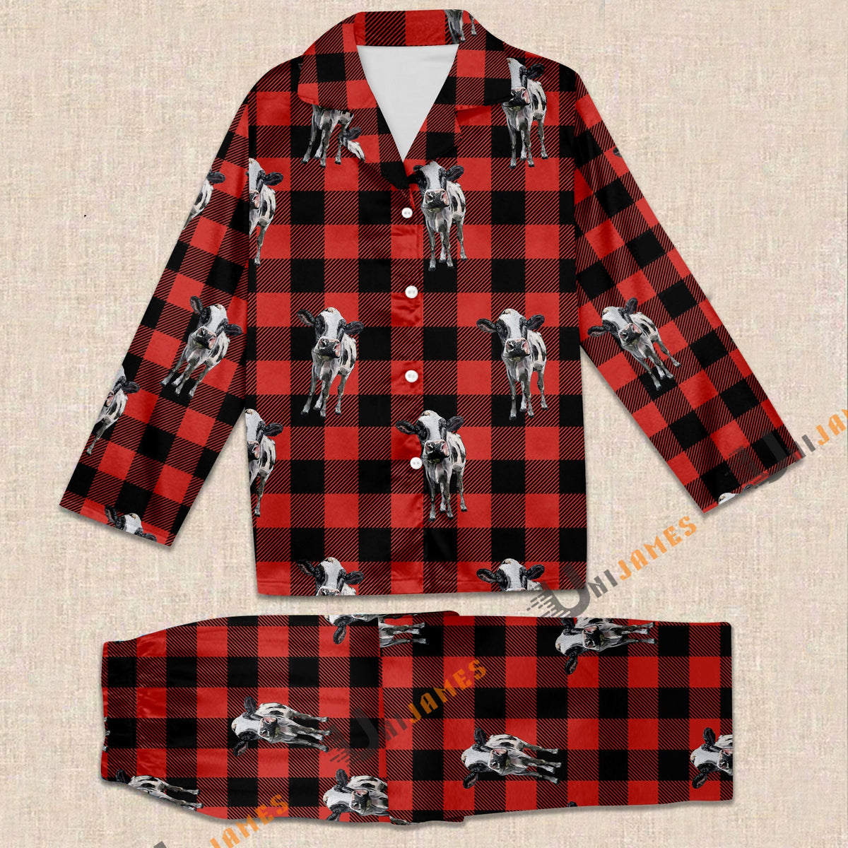 Holstein Red Caro Farming 3D Pajamas