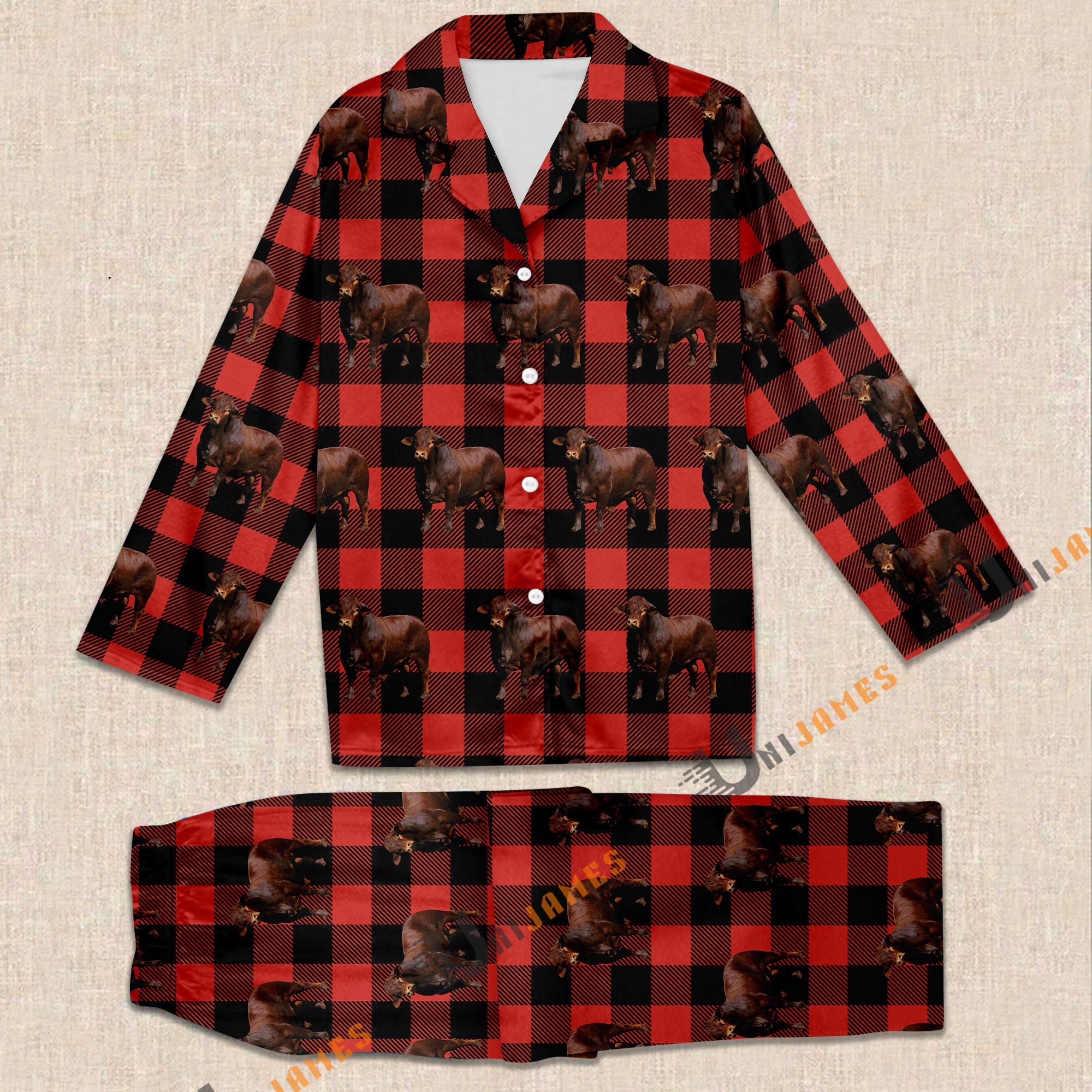 Beefmaster Red Caro Farming 3D Pajamas