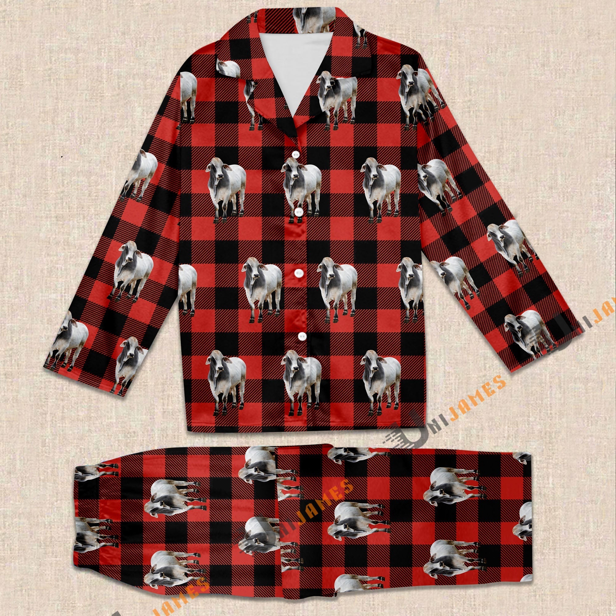 Brahman Red Caro Farming 3D Pajamas