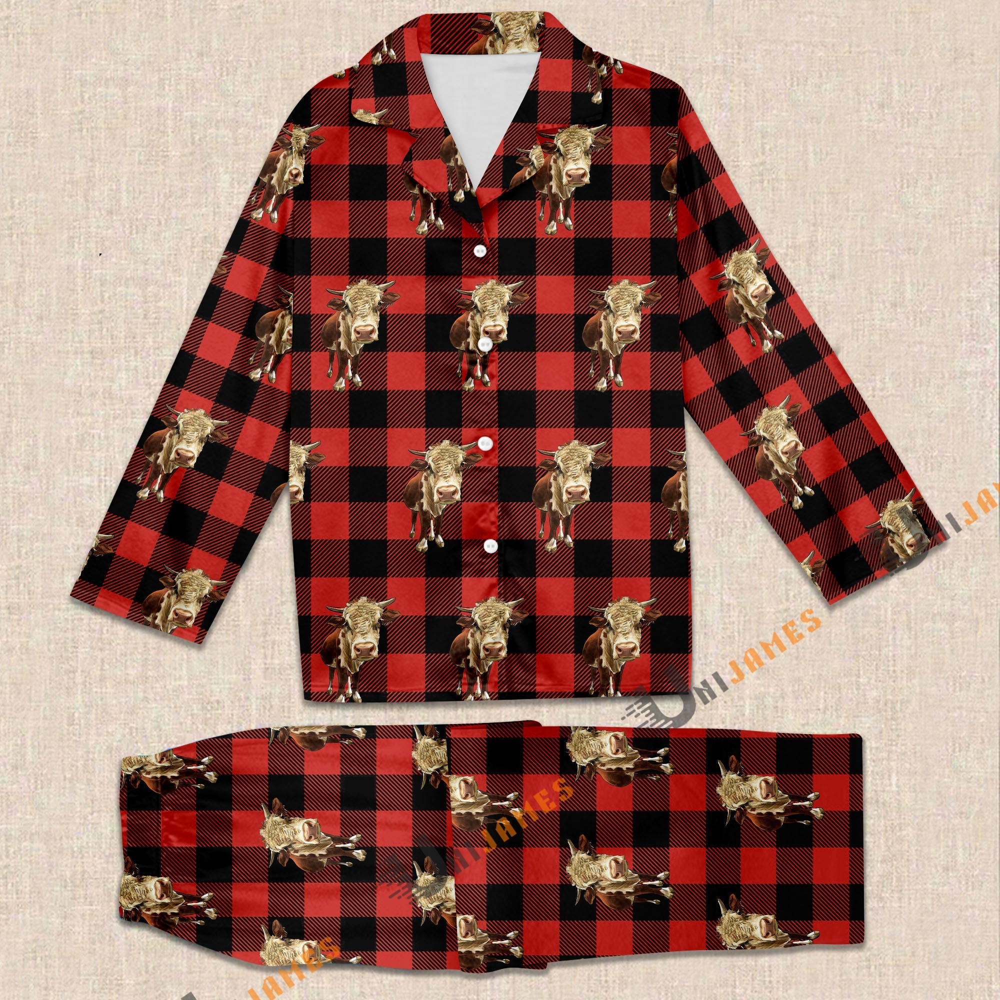 Hereford Red Caro Farming 3D Pajamas