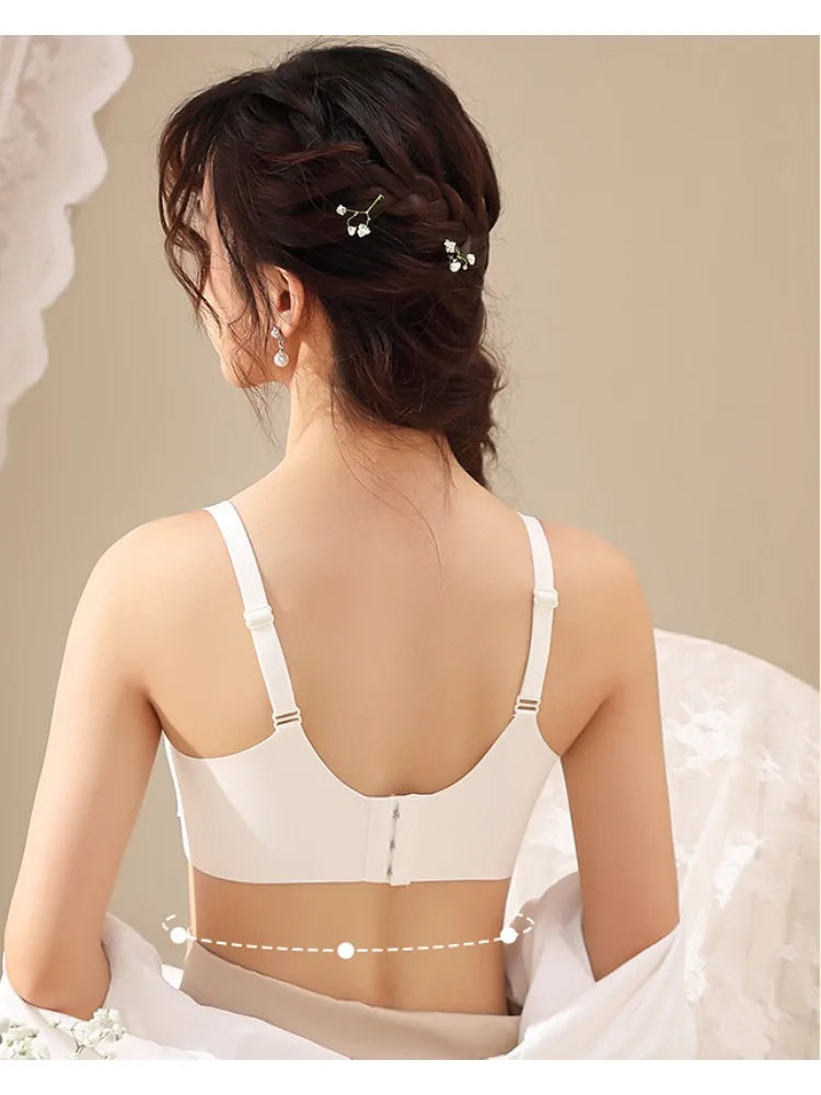 YUQI Summer Thin Sports Bra Women Anti-Shock Seamless Anti-Sagging Push Up Lingerie Small/Big Bust Comfort Running Breathable