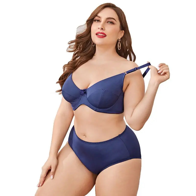 Large size sports bra set summer new product fat mm150kg women's underwear smooth comfortable bra