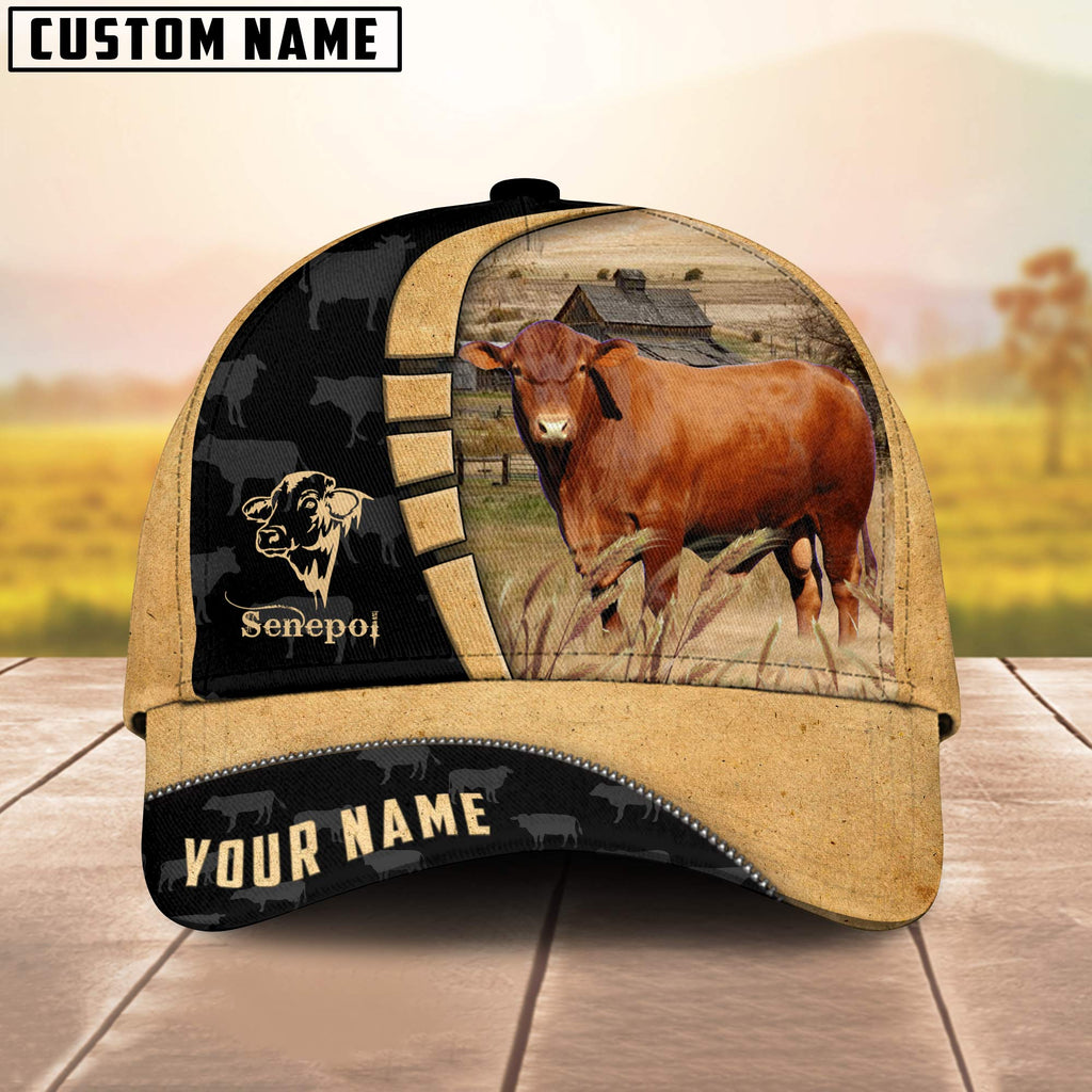Custom Name Senepol Cattle Farmhouse Field Cap TT21