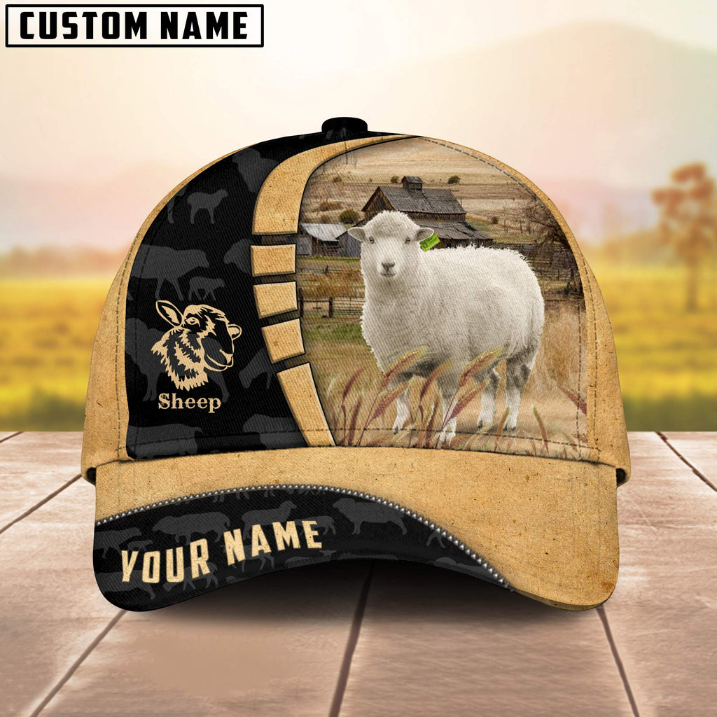 Custom Name Sheep Cattle Farmhouse Field Cap
