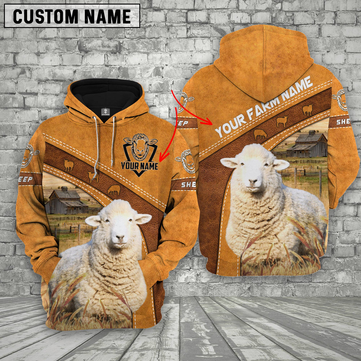 Sheep 3D Customized Name - Farm Name Hoodie