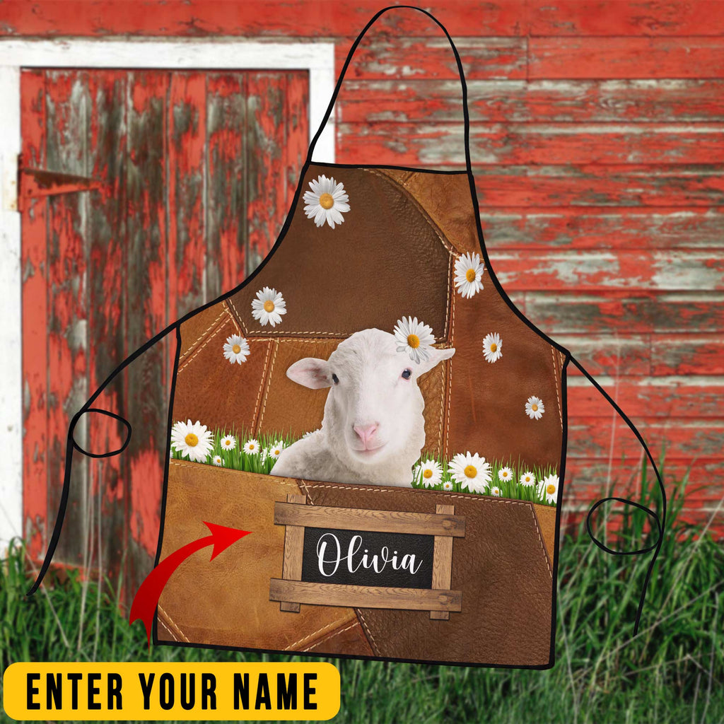 Personalized Name Sheep All Over Printed 3D Apron