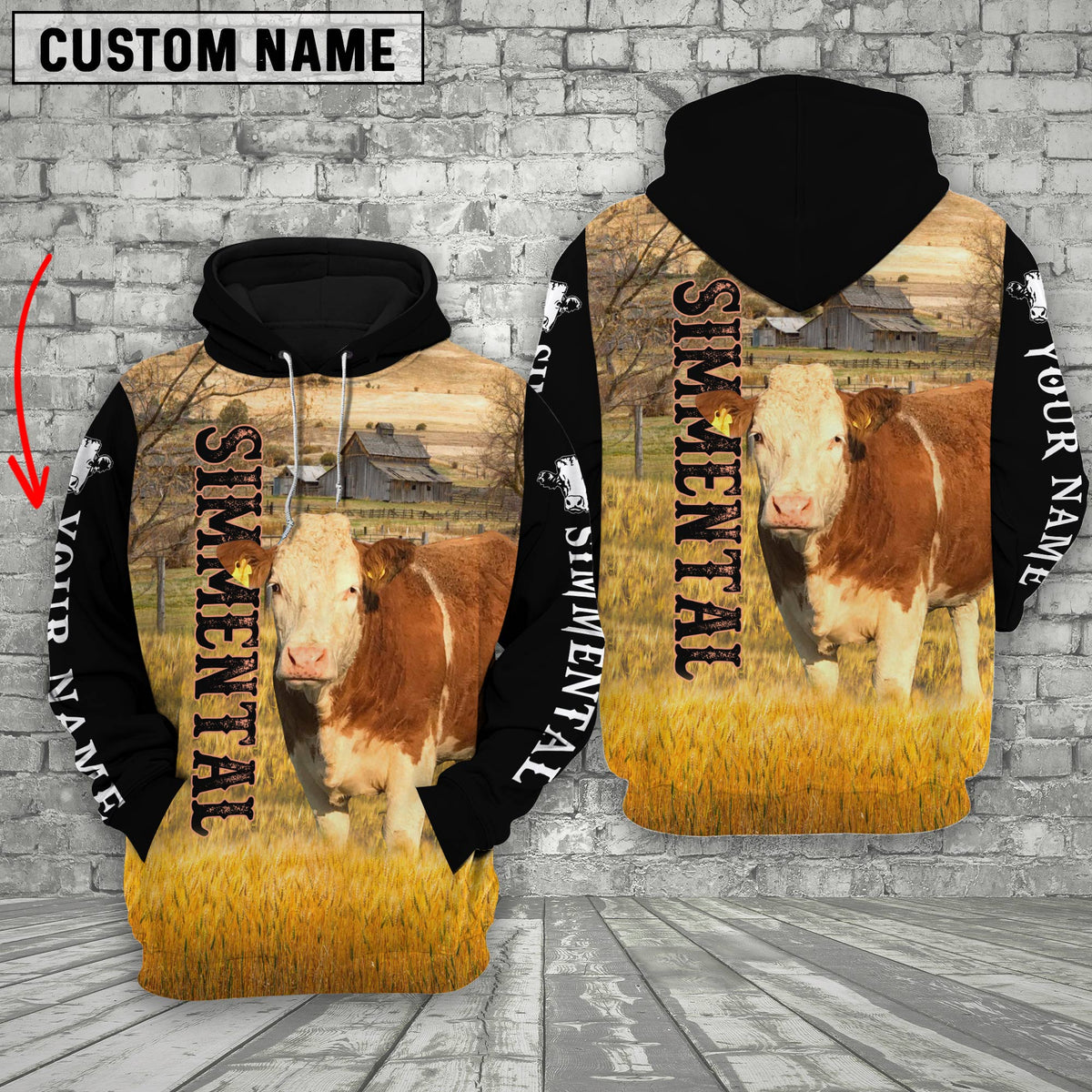 Personalized Name Simmental Cattle On The Farm 3D Shirt