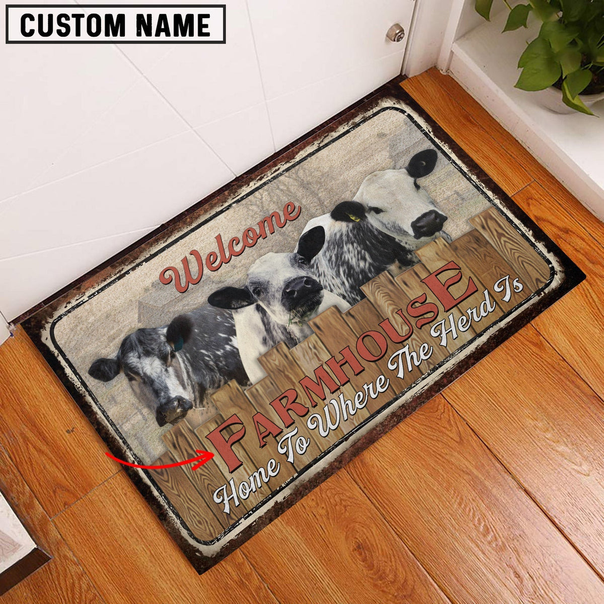 Speckle Park Personalized - Welcome  Doormat