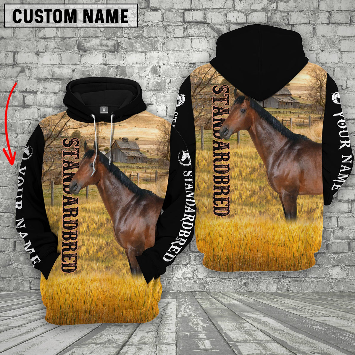 Personalized Name Standardbred House On The Farm 3D Hoodie