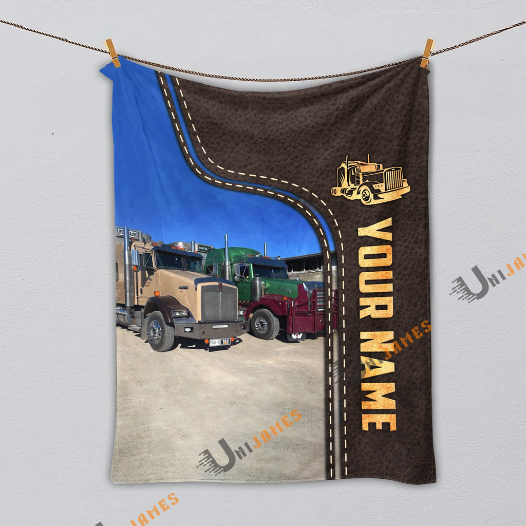 Personalized Name Custom Image of Betty Braiden Leather Pattern Blanket