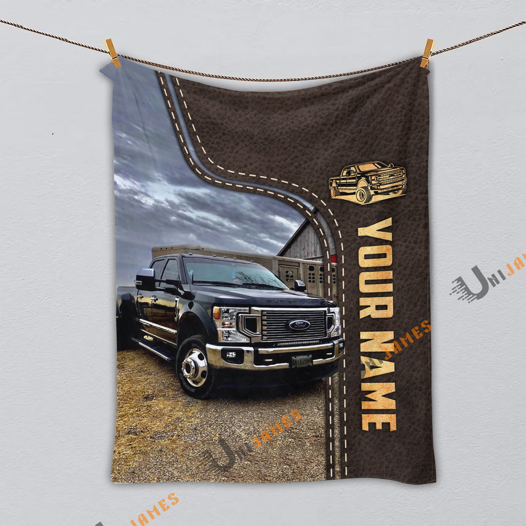 Personalized Name Custom Image of Betty Braiden Leather Pattern Blanket