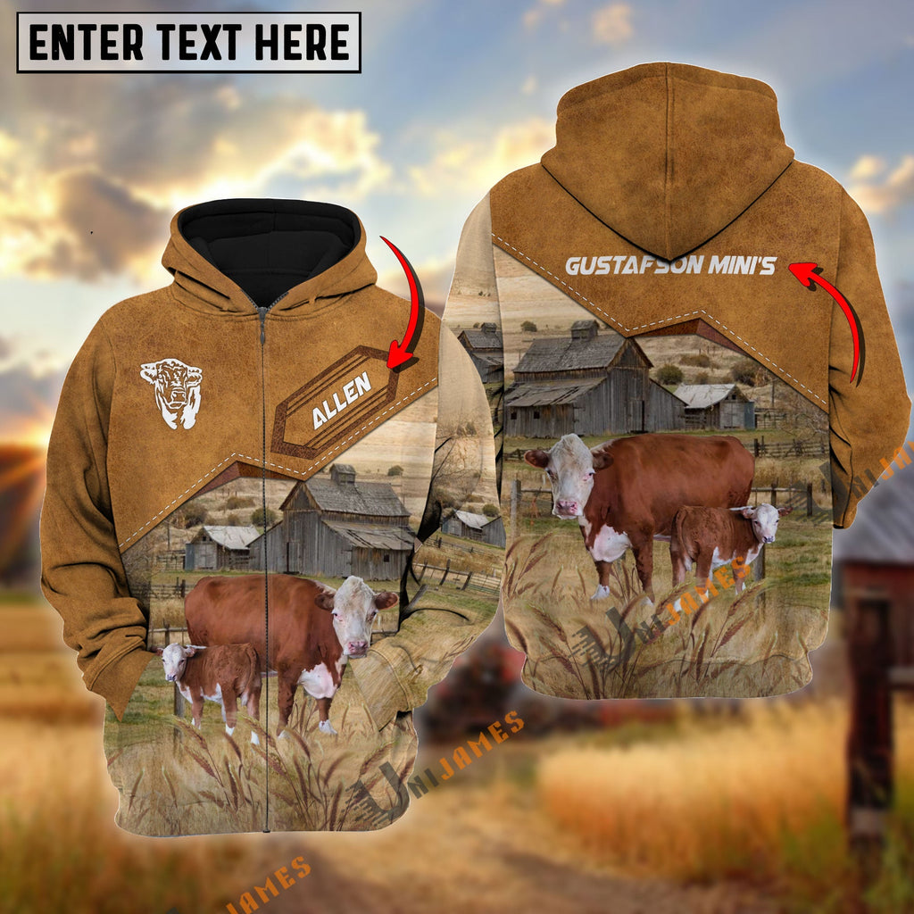 Cattle of Allen Gustafson Personalized Name Farming Life 3D Hoodie