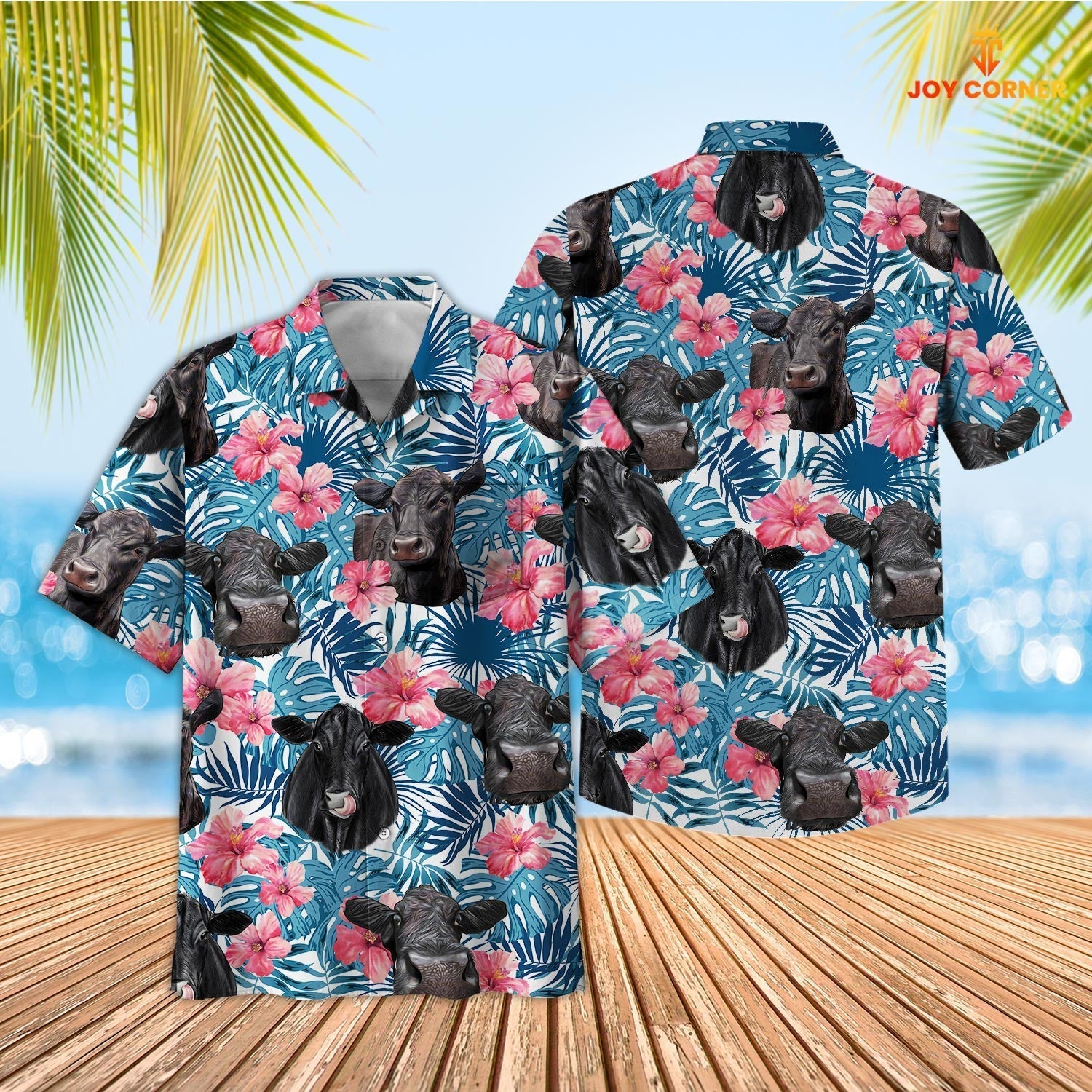Black Angus Happiness One Pocket Hawaiian Shirt Collection