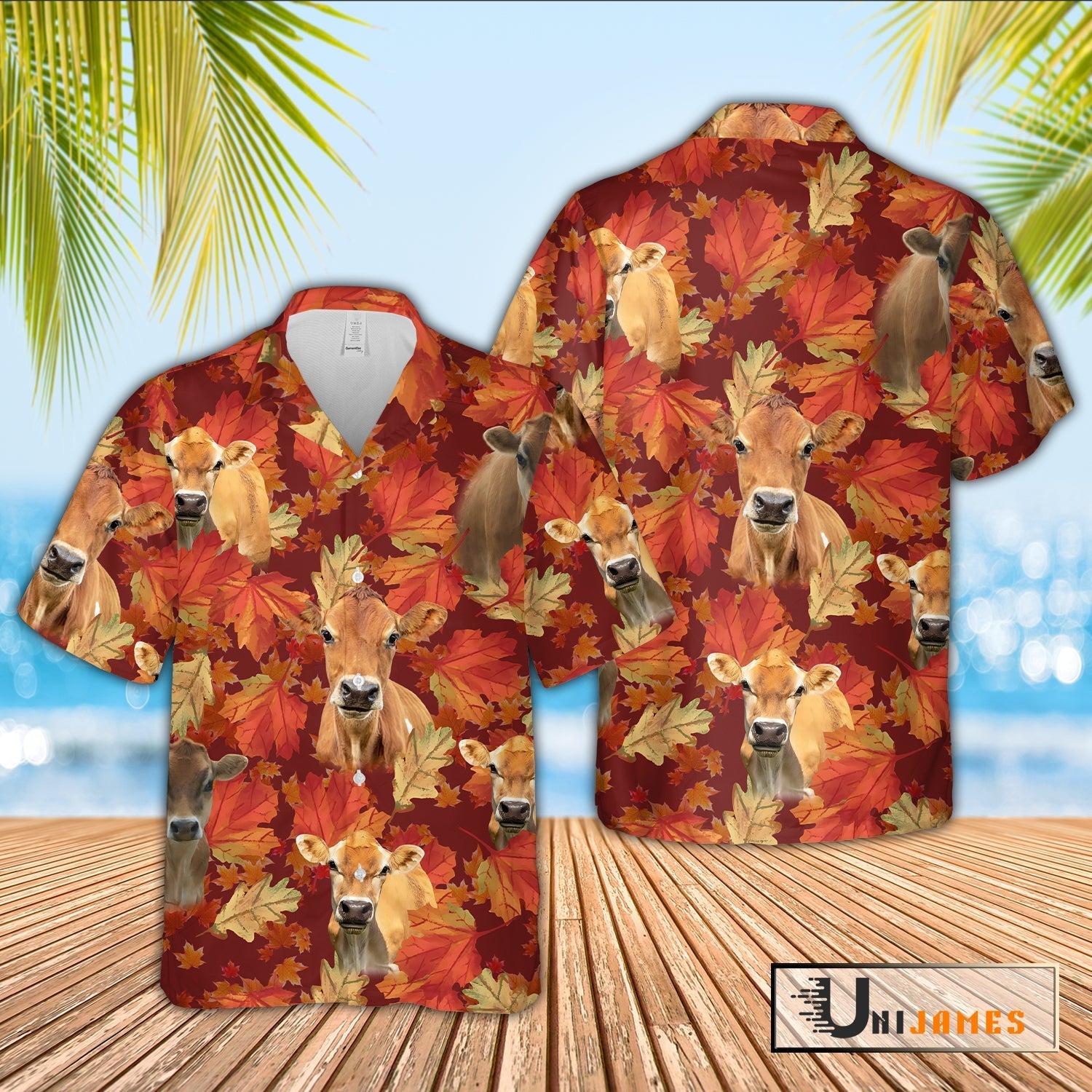 Jersey Autumn Farm 3D Hawaiian Shirt