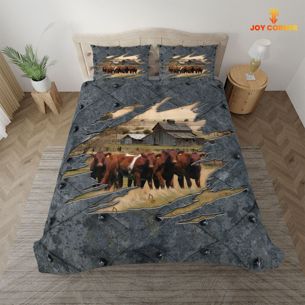 Shorthorn On The Farm Customized Name Bedding Set