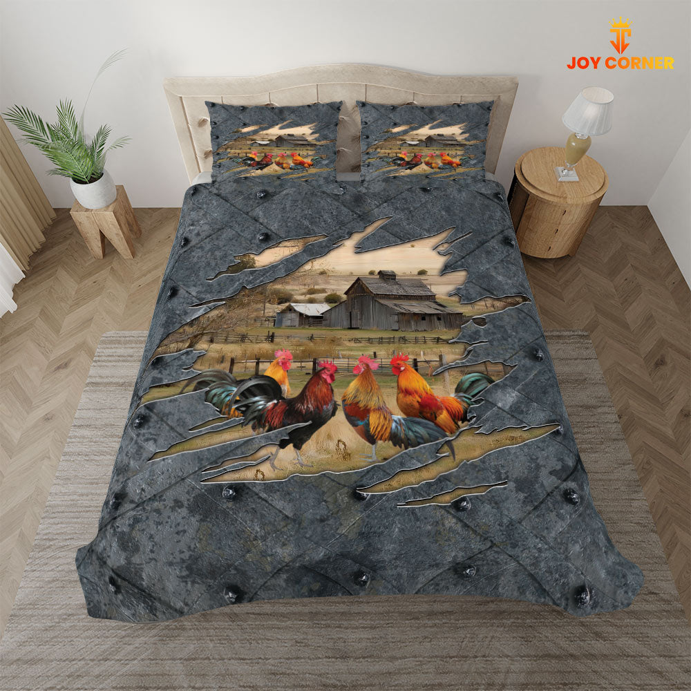 Rooster On The Farm Customized Name Bedding Set