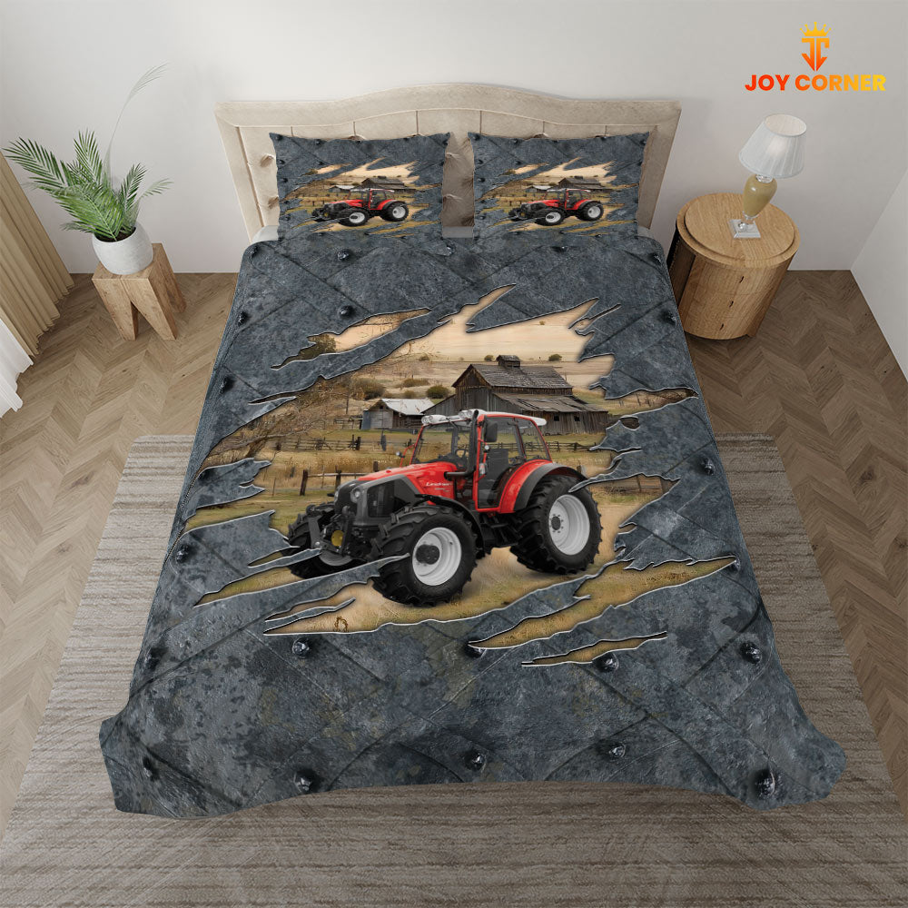 Red Tractor On The Farm Customized Name Bedding Set