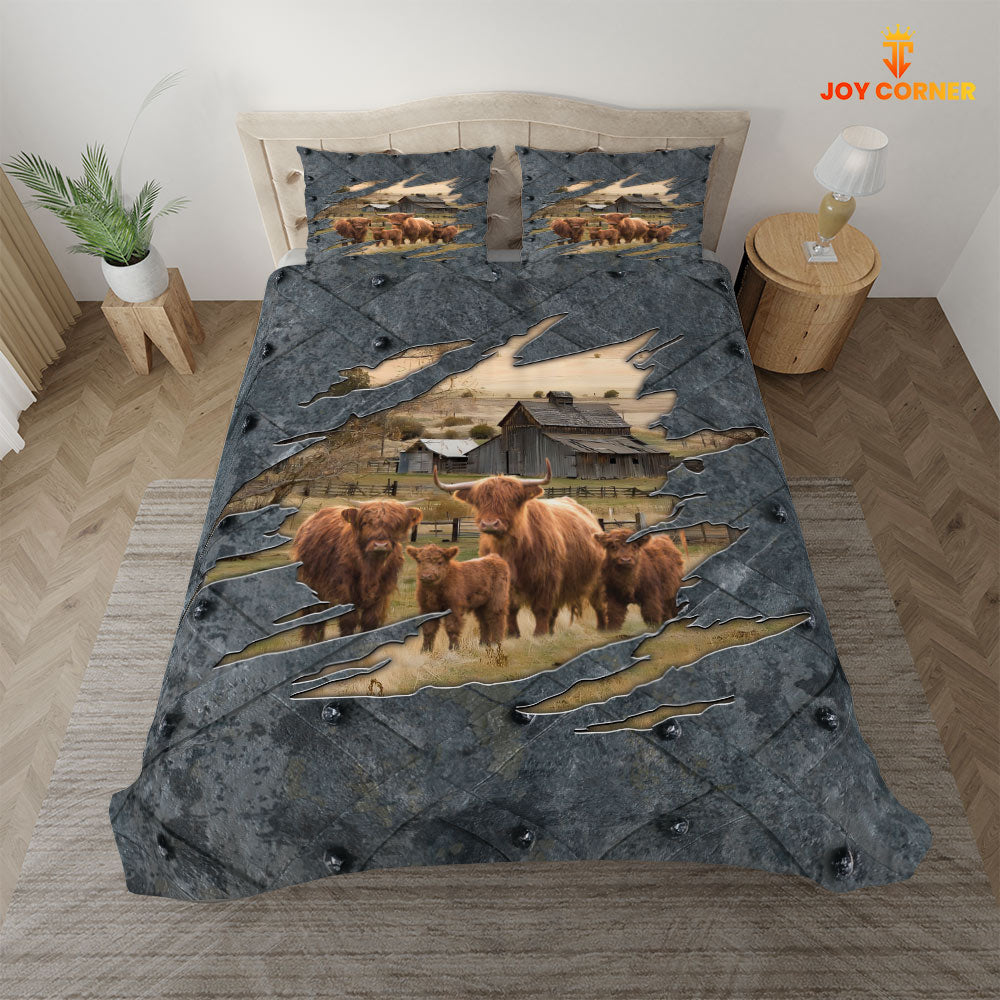 Highland On The Farm Customized Name Bedding Set