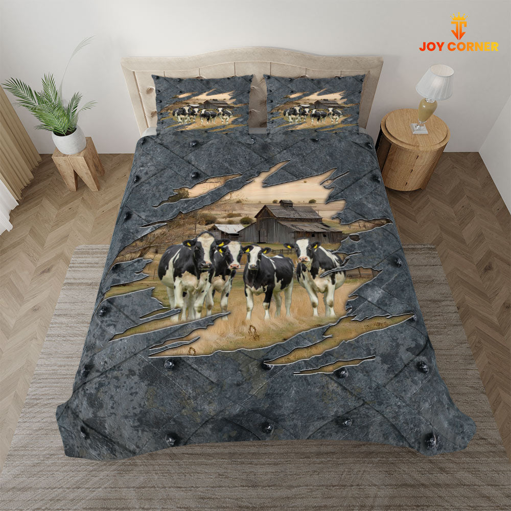 Holstein On The Farm Customized Name Bedding Set