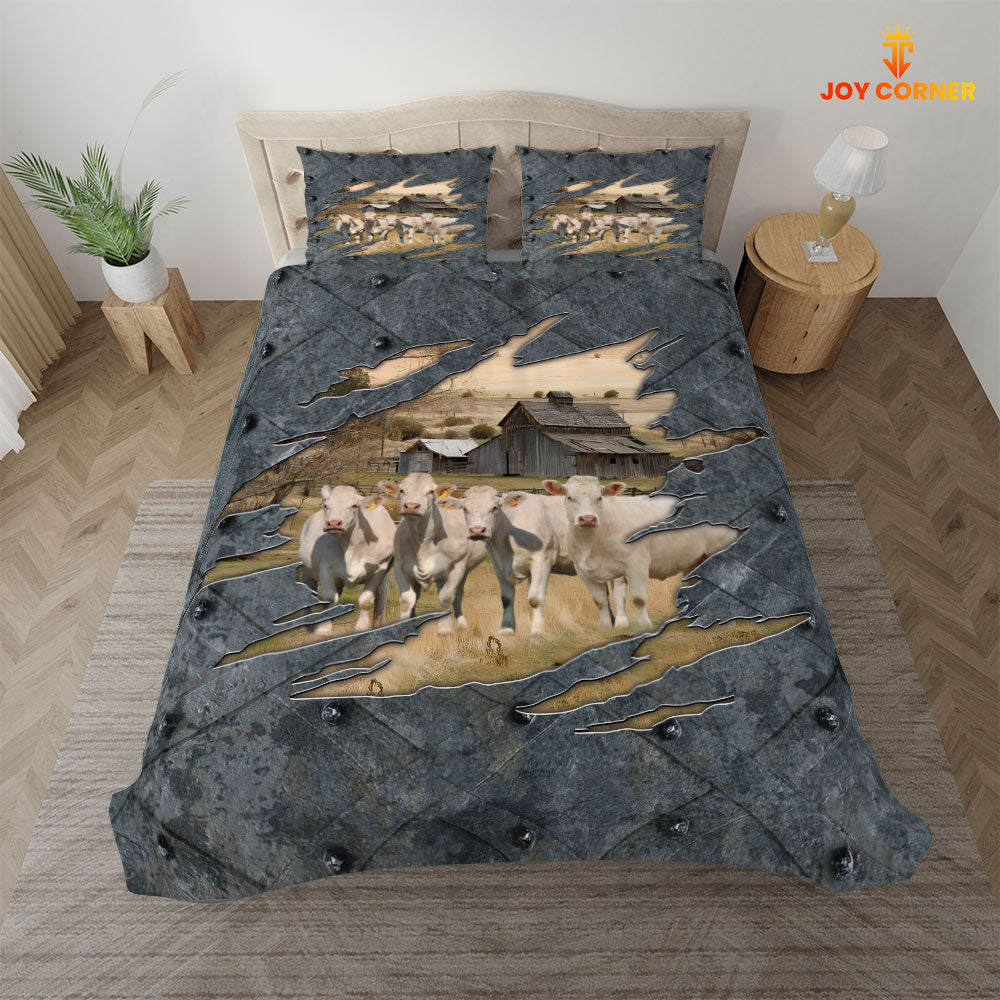 Charolais On The Farm Customized Name Bedding Set