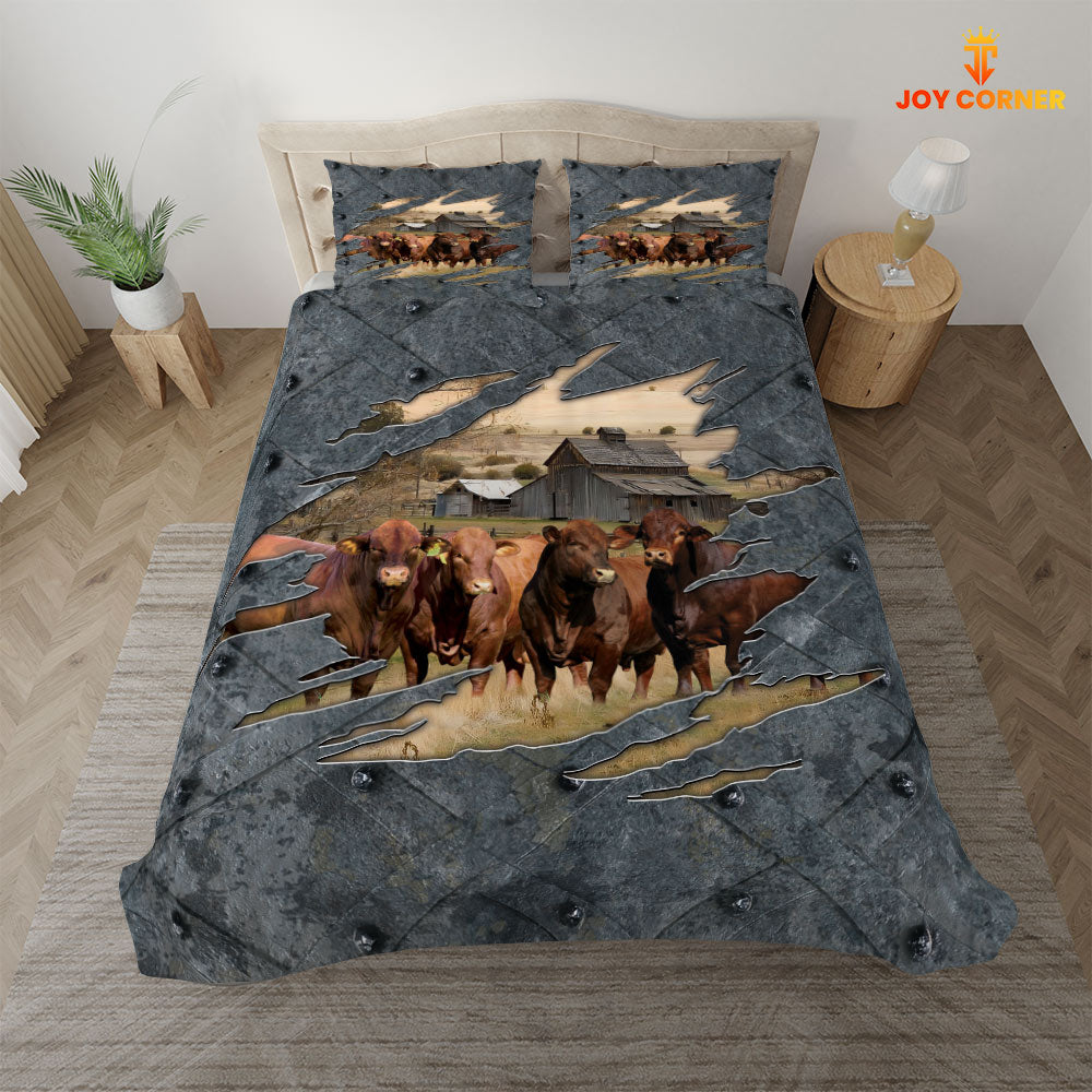 Beefmaster On The Farm Customized Name Bedding Set