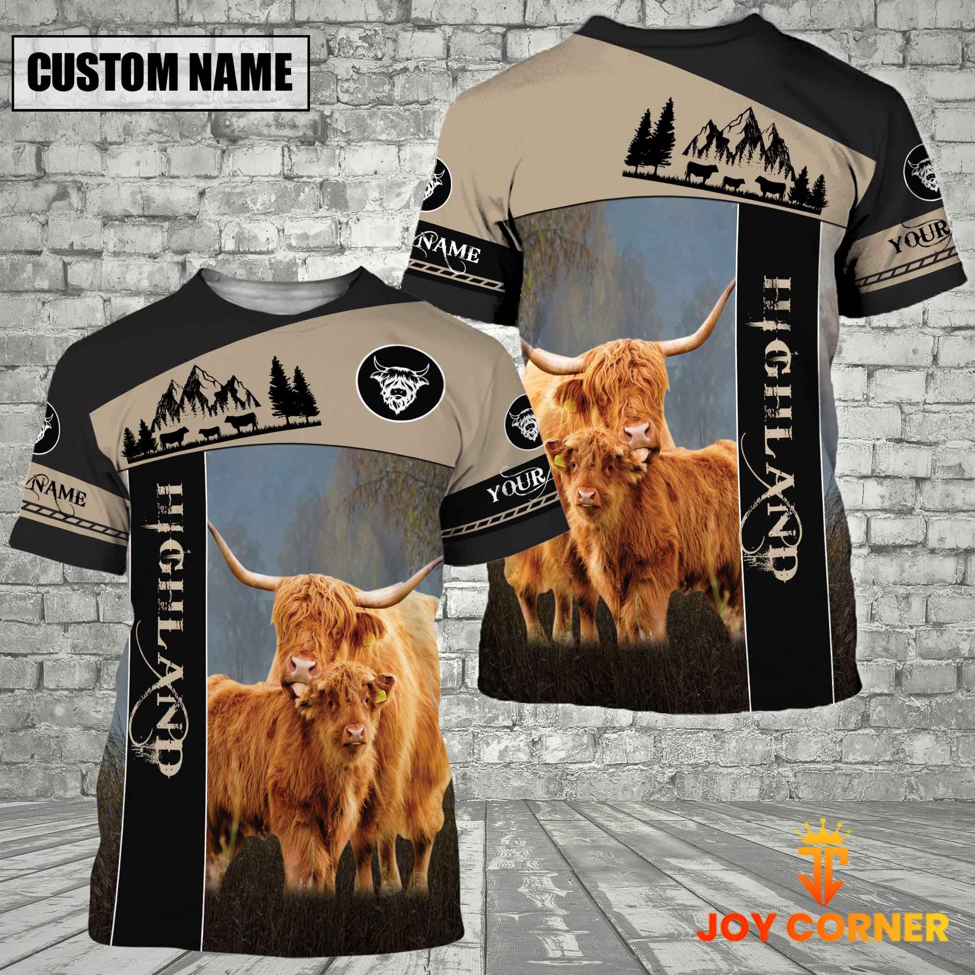 Highland Farmhouse Customized Name 3D T-Shirt