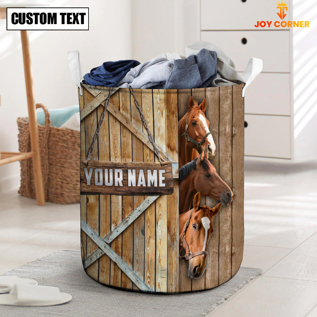 Horse Barn Custom Name Laundry Basket