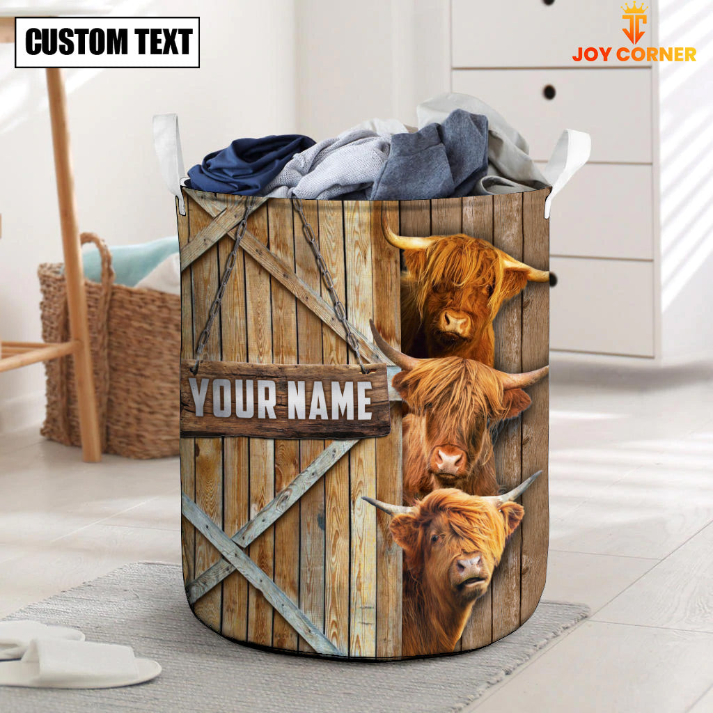 Highland Barn Custom Name Laundry Basket
