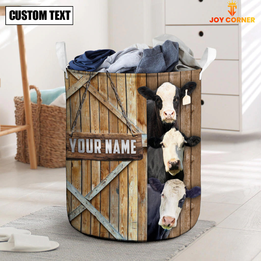 Black Baldy Barn Custom Name Laundry Basket