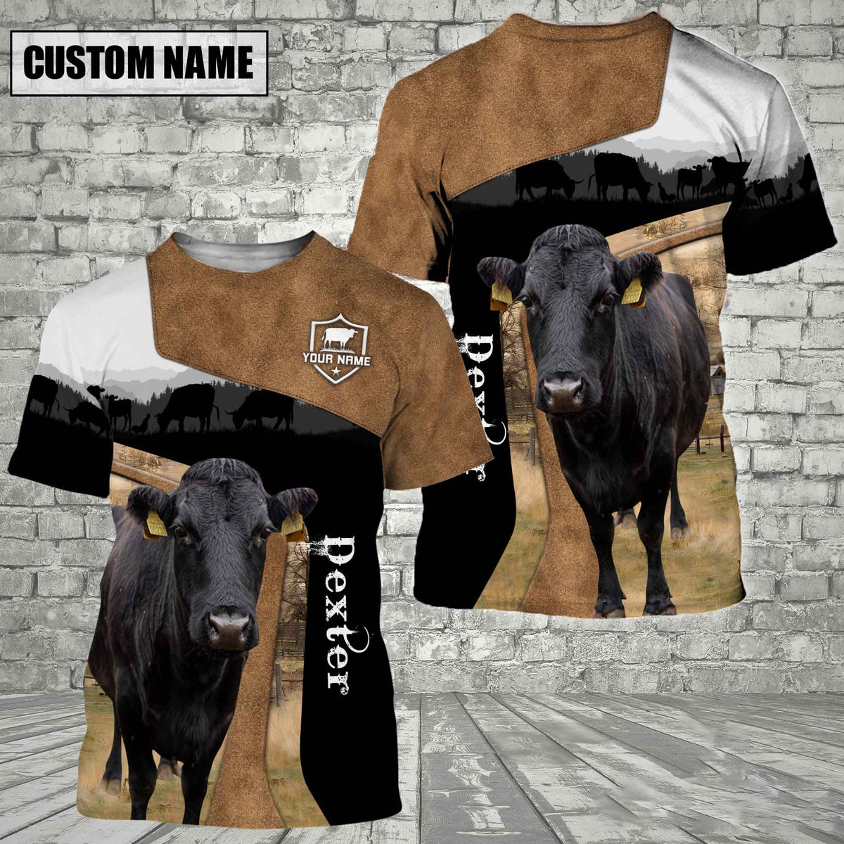Dexter Black Brown Customized Name 3D T-Shirt