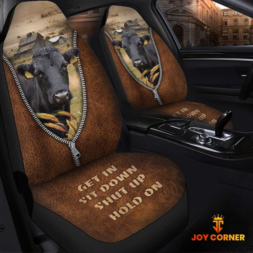 Dexter Zipper Leather Pattern Car Seat Covers Universal Fit (2Pcs)