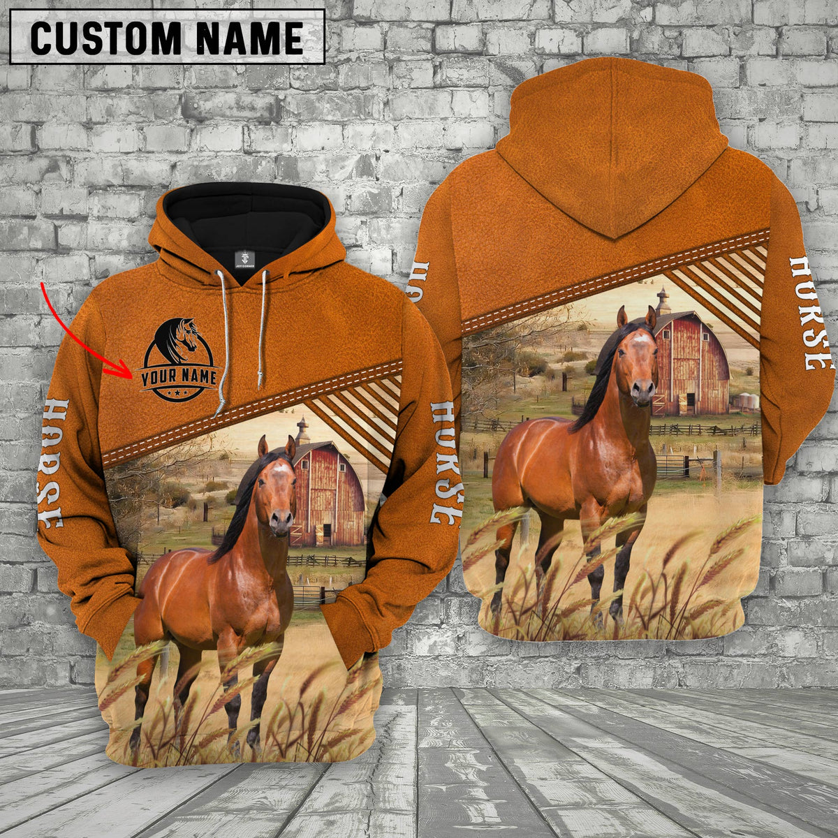 Personalized Name Horse Barn Farm 3D Hoodie