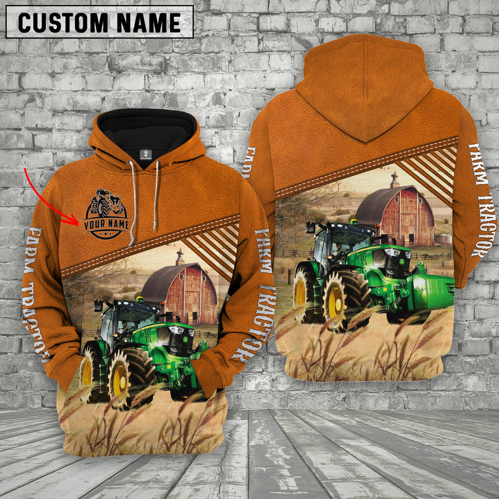 Personalized Name Farm Tractor Barn Farm 3D Hoodie