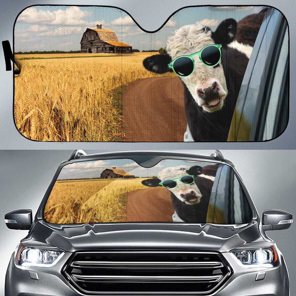 Belted Galloway Happiness 3D Sun Shade
