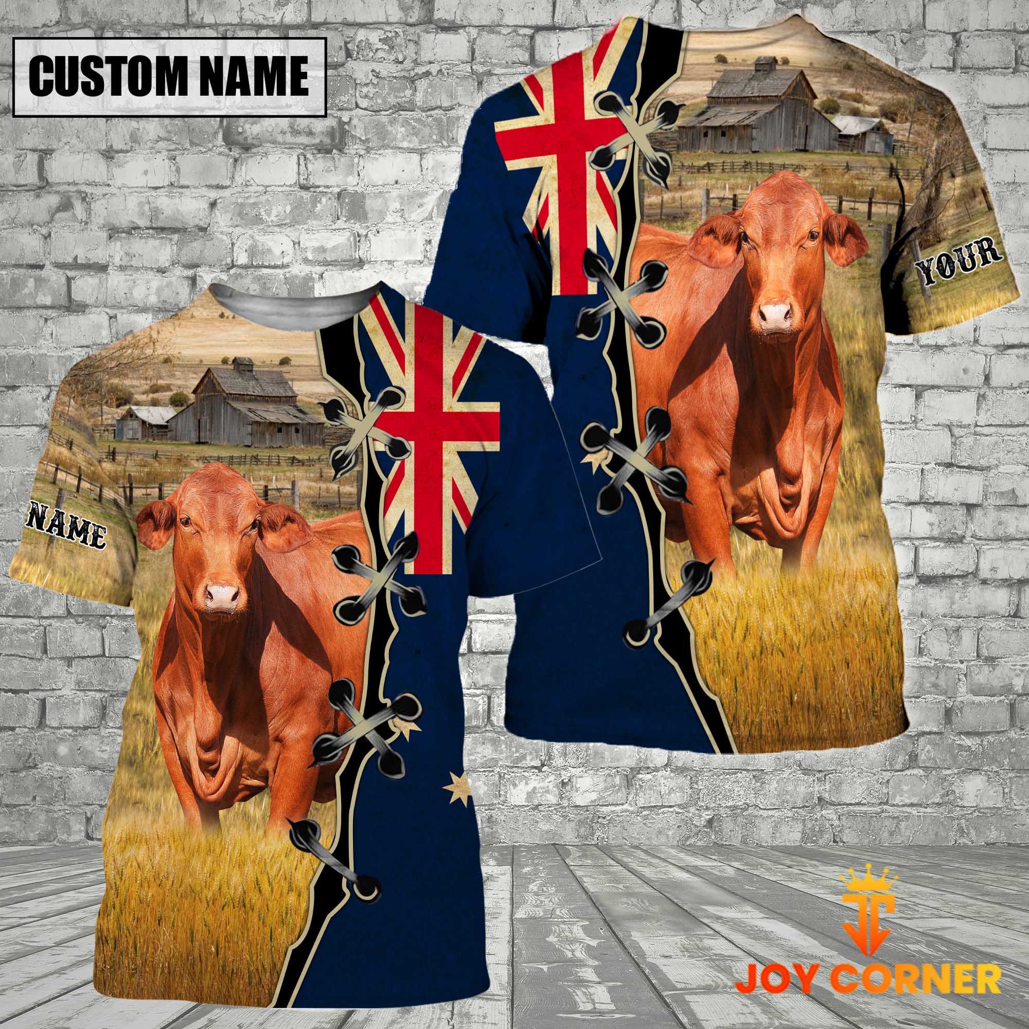 Customized Name Droughtmaster 2 Australia Flag All Over Printed T-Shirt