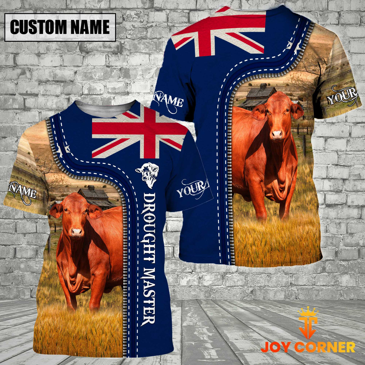 Customized Name Droughtmaster Australia Flag All Over Printed T-Shirt