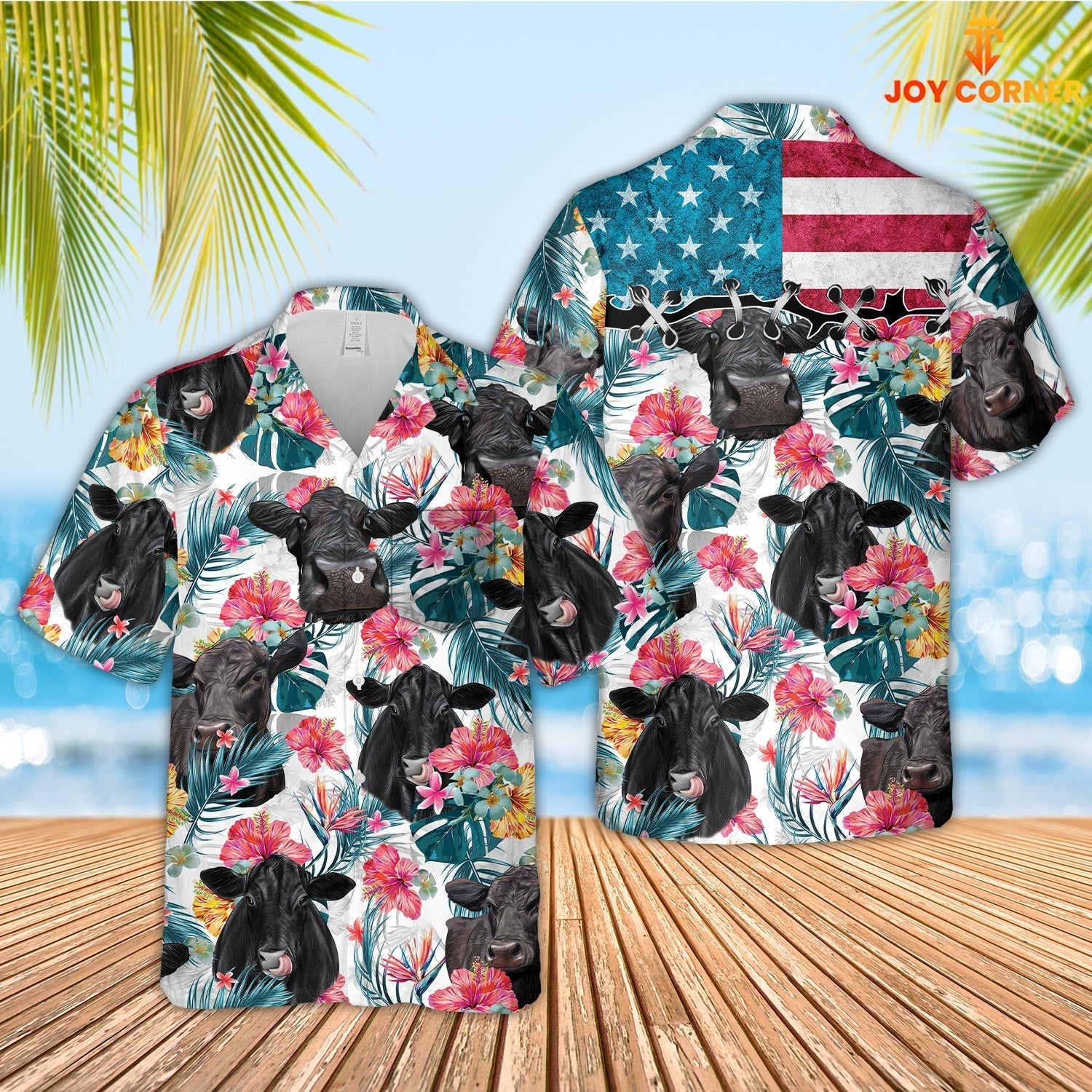 Black Angus Happiness One Pocket Hawaiian Shirt Collection