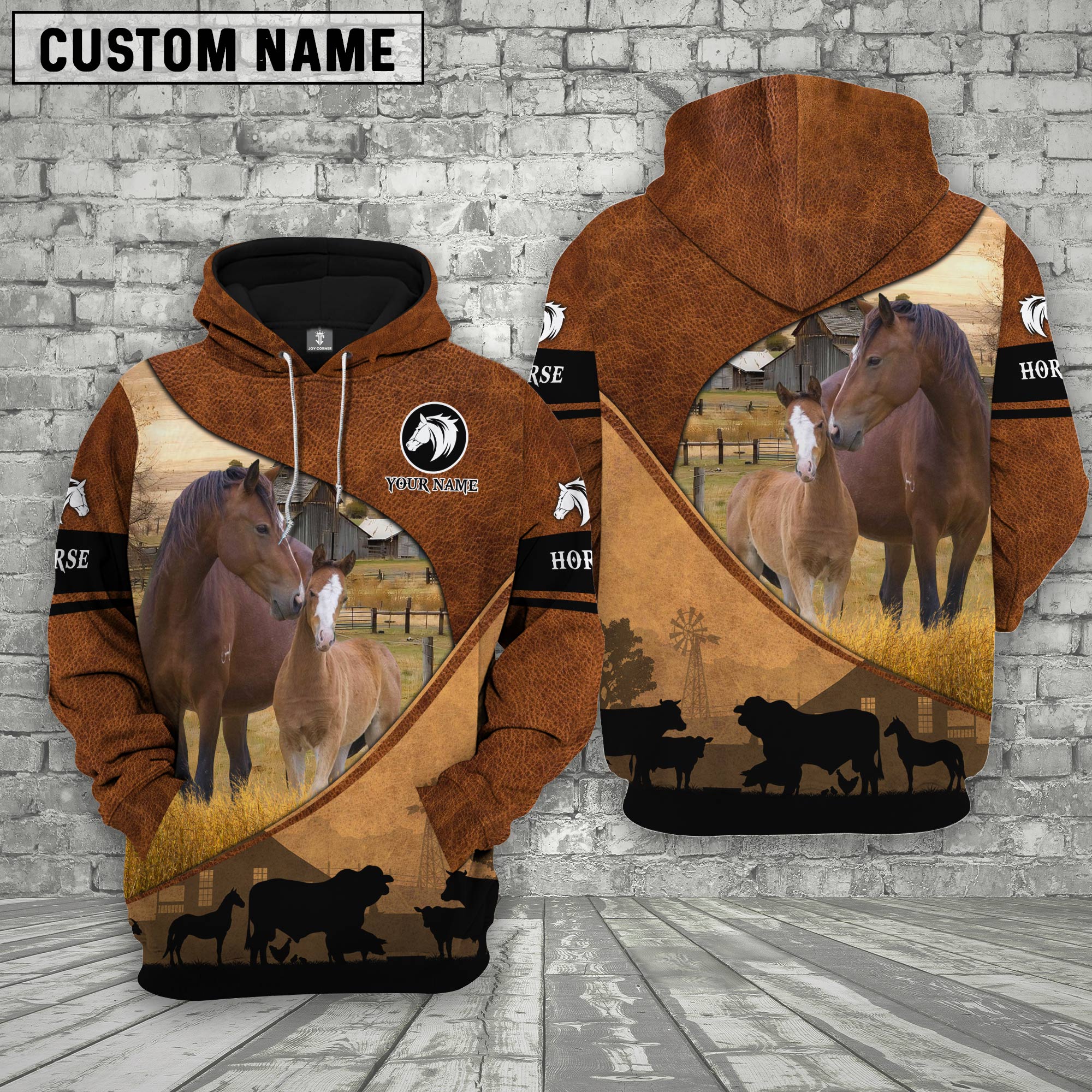 Horse Farming Dark Brown Personalized 3D Hoodie