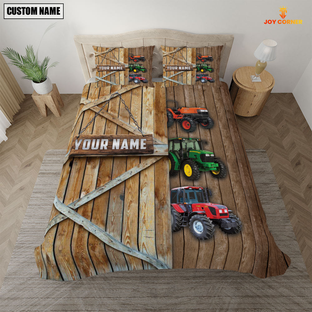 Happy Farm Tractor Wooden Door Bedding Set