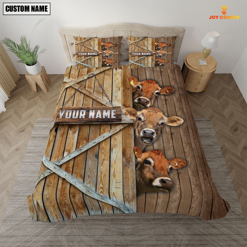Happy Farm Jersey Wooden Door Bedding Set