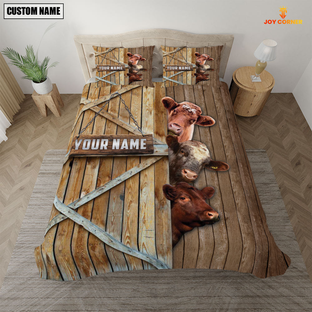 Happy Farm Shorthorn Wooden Door Bedding Set