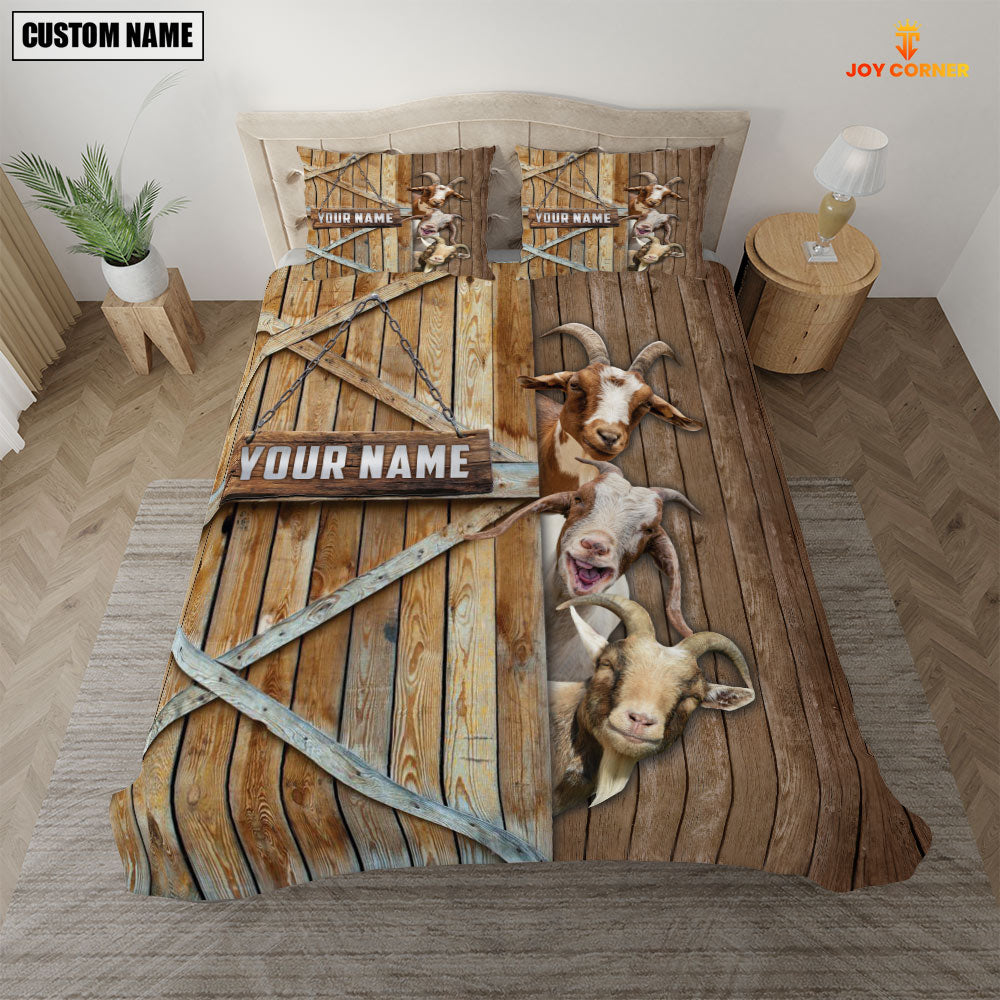 Happy Farm Goat Wooden Door Bedding Set