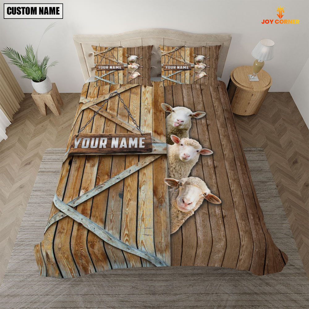 Happy Farm Sheep Wooden Door Bedding Set
