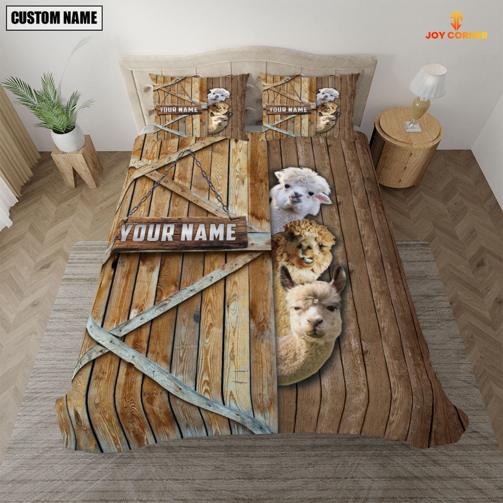 Happy Farm Llama Wooden Door Bedding Set