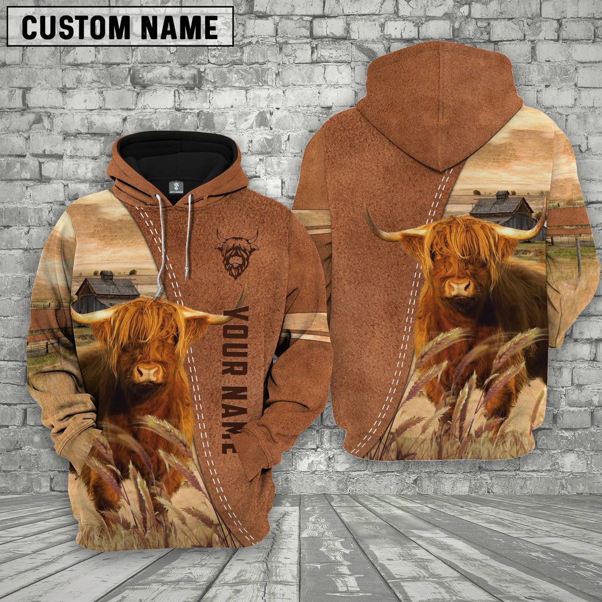 Personalized Name Highland Brown 3D Shirt