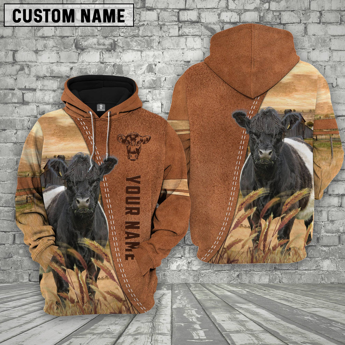 Personalized Name Belted Galloway Brown 3D Shirt