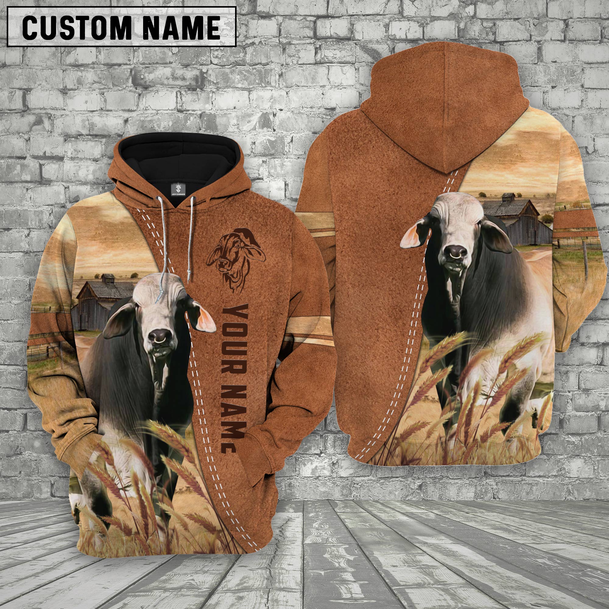Personalized Name Brahman Brown 3D Shirt